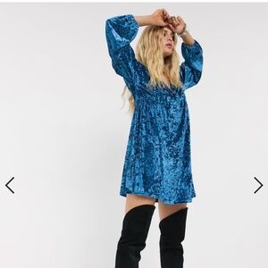 Long Sleeve Velvet Dress by ASOS